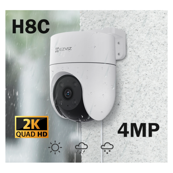 CAMARA EZVIZ PTZ EXTERIOR CS-H8C-4MP-2K+ WIFI 2.4GHZ LENTE 4MM 360 GRADOS