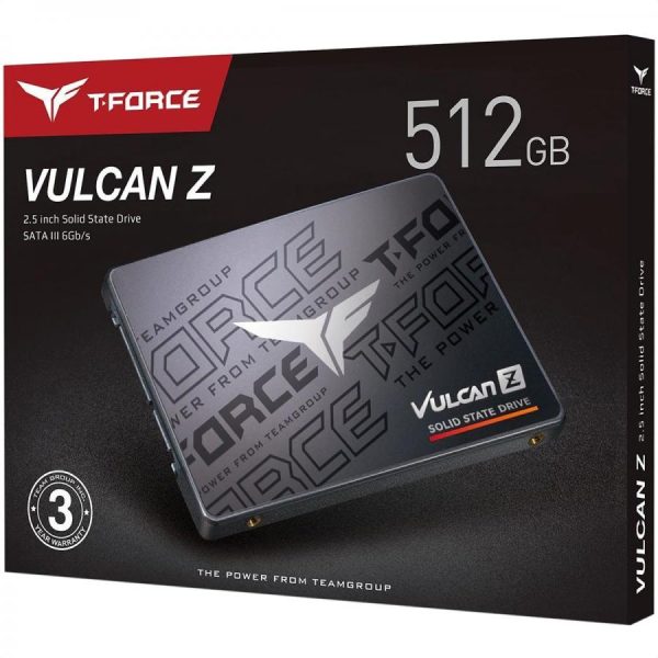 DISCO SOLIDO T-FORCE VULCAN Z, 512 GB, SATA 6Gb/s, 2.5", NEGRO, DC +5V