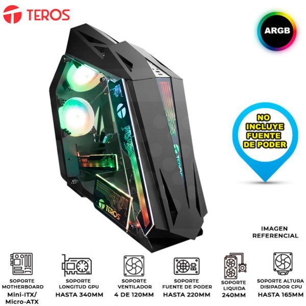 CASE GAMER TEROS TE-1314 MICRO ATX BLACK