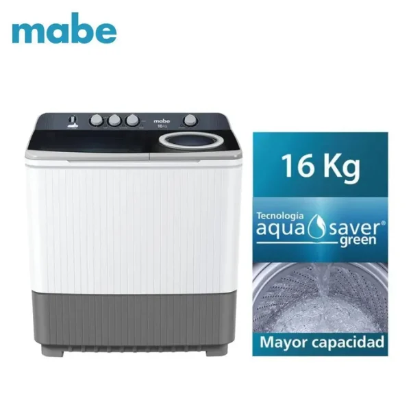 LAVADORA MABE SEMIAUTOMATICA LMD6124PBBB0 BLANCA DE 16 KG