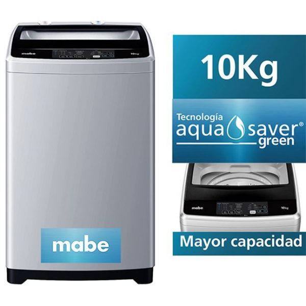 LAVADORA MABE AUTOMATICA SIN CALEFACTOR LMAP1015WGBB0 10 KG SILVER