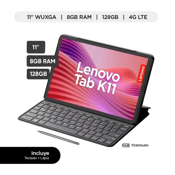 TABLET LENOVO K11, 11" WUXGA (1920 x 1200) IPS / 92Hz / TOUCH / 4G LTE / ANDROID 13 O SUPERIOR