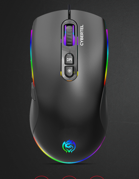 MOUSE GAMER CYBERTEL DYNASTY CBX M608 INALAMBRICO, LUCES RGB, 7 BOTONES, 7200 DPI,