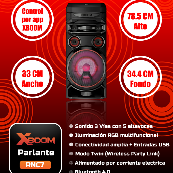 EQUIPO DE SONIDO LG XBOOM RNC7 MULTI-BLUETOOTH KARAOKE STAR