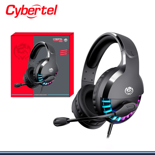 AURICULAR GAMER CYBERTEL STRICKER CBX 501U 5.1, SUB, RAINBOW, CON MICROFONO, COLOR NEGRO