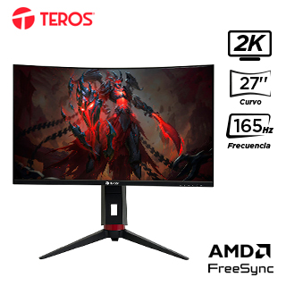 MONITOR GAMER TEROS TE-2767G CURVO, 27" QHD VA, 180Hz, 1ms, HDMI, DP, ROTACION 90° HORIZONTAL Y VERTICAL