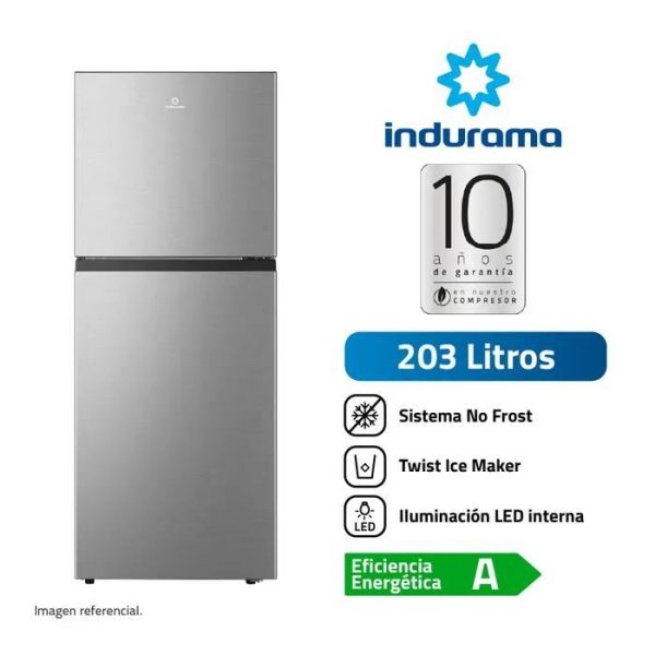 REFRIGERADORA INDURAMA RI-359I, 203 LITROS, NO FROST, CROMA