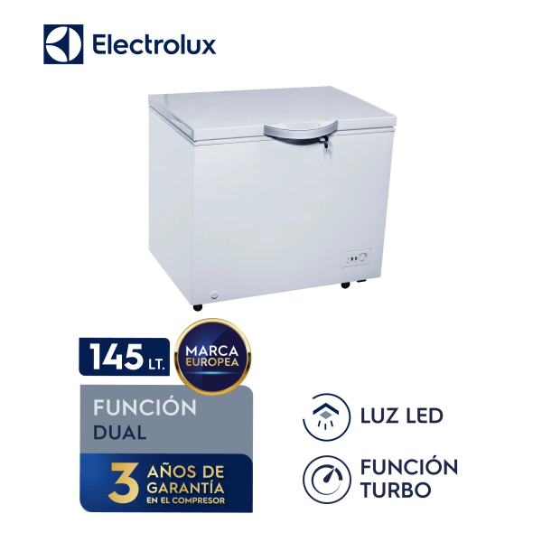 CONGELADORA ELECTROLUX EFCC20C2HQW HORIZONTAL FROST 145 LITROS, COLOR BLANCO