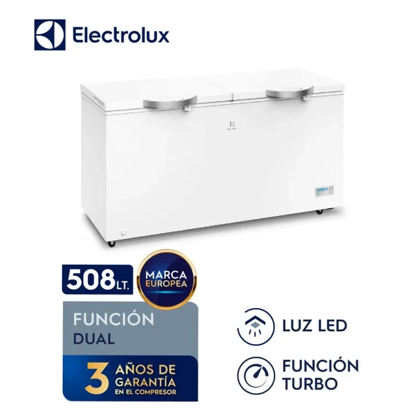 CONGELADORA ELECTROLUX EFC50W2HTW, 508 LITROS, HORIZONTAL, FROST, COLOR BLANCO