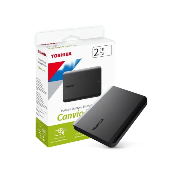 DISCO DURO EXTERNO TOSHIBA CANVIO BASIC, 2TB, USB 3.0 / 2.5, COLOR NEGRO