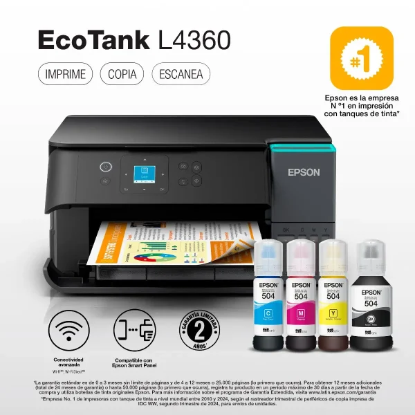 IMPRESORA EPSON L4360 DUPLEX, WI-FI.