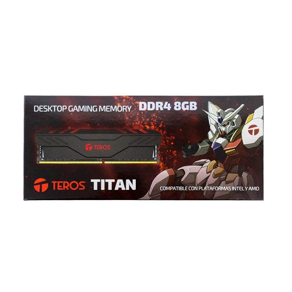 MEMORIA RAM TEROS TITAN 8GB DDR4-3200MHz, CL17/CL16, 1.2/1.35V, NEGRO