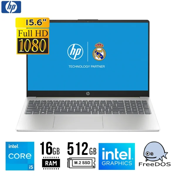 LAPTOP HP 15-fd0260la, 15.6" FHD Core 5 120U 1.4 / 5.0GHz, 16GB DDR4-3200MHz (2 x 8GB)