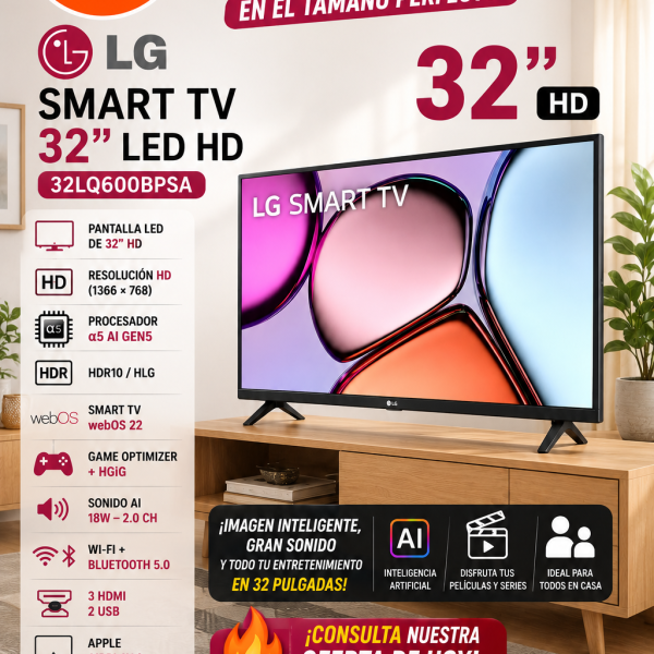 TELEVISOR LG 32 "32LQ600BPSA LED HD SMART TV