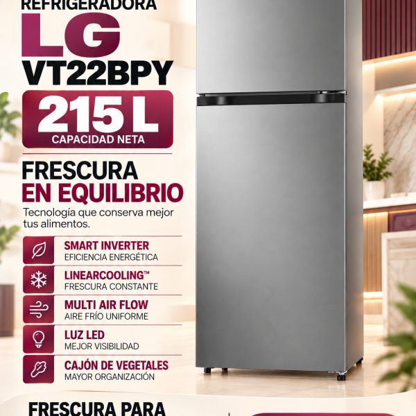 REFRIGERADORA LG VT22BPY 215    L MULTI AIR FLOW