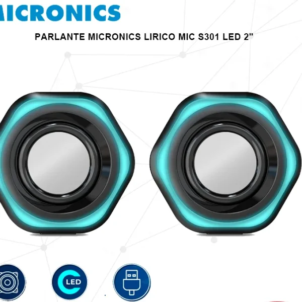 PARLANTE MICRONICS LIRICO MIX S301 2.0 LED 2"