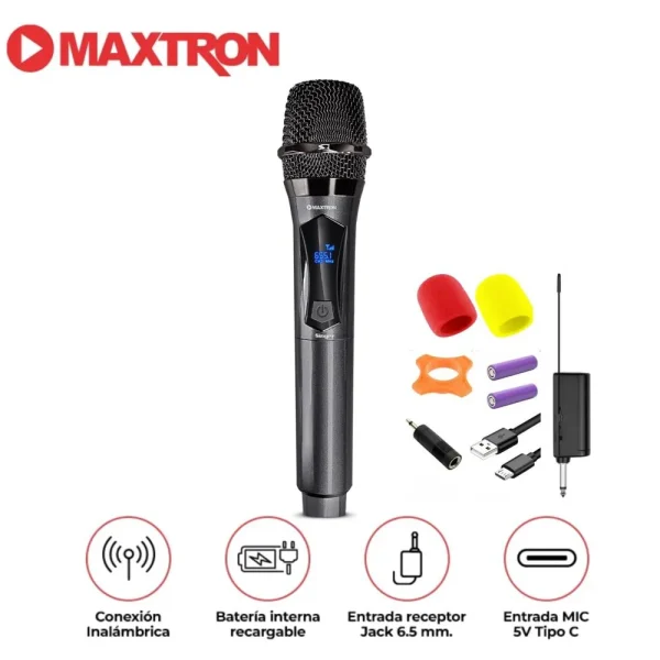 MICROFONO MAXTRON VOCALIST RX 7238RX DUAL, WIFI, RECARGABLE