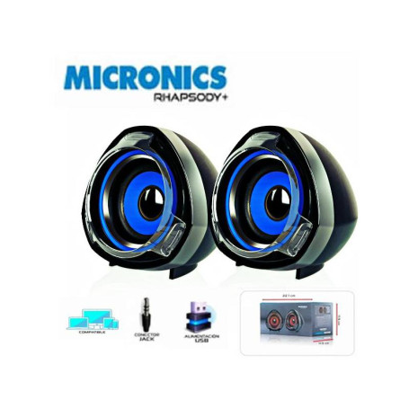 PARLANTE MICRONICS RHAPSODY BLU MIC S315b 2.0 USB 2.5", RMS:12W