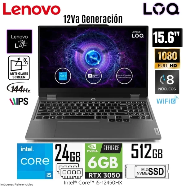 LAPTOP GAMING LENOVO LQQ 15IAX9 CORE i5-12450HX