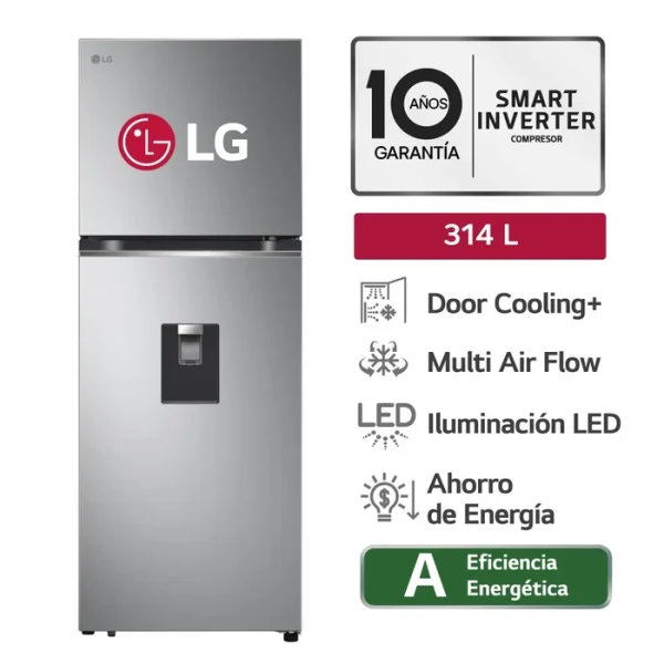 REFRIGERADORA LG GT31WPP 314L TOP FREEZER CON DOOR COOLING