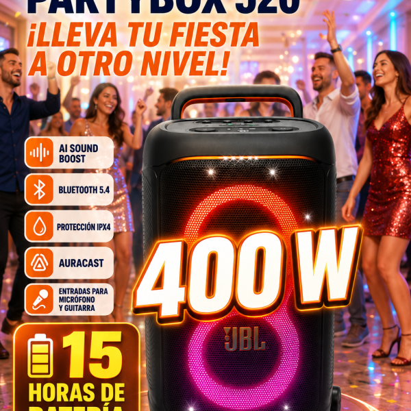 PARLANTE JBL PARTYBOX 520 (400W) Bluetooth