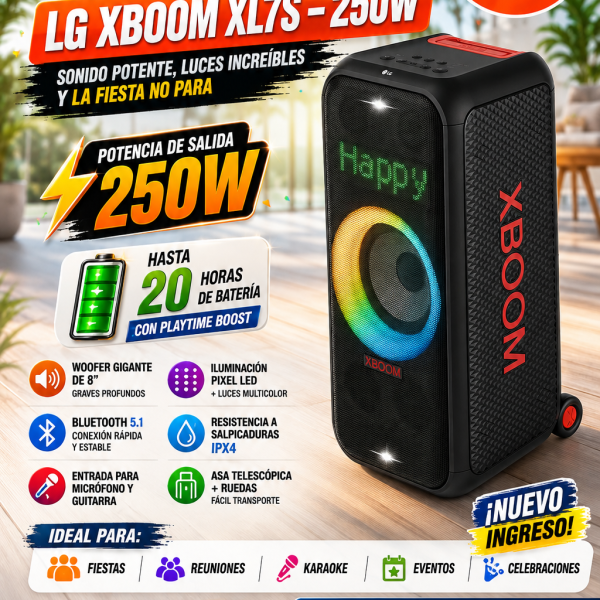 Parlante LG XBOOM XL7S (250W) Bluetooth