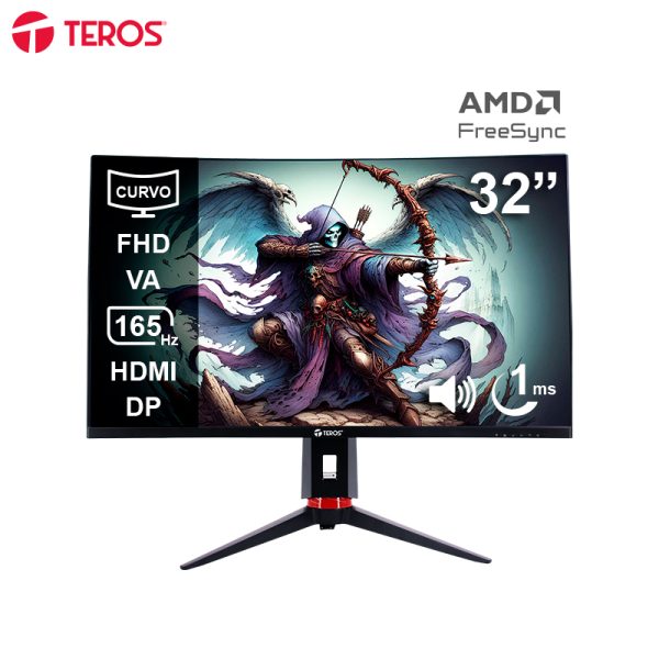 MONITOR GAMING CURVO TEROS TE-3215G, 31.5" FHD VA, 165Hz, 1ms, HDMI, DP, Audio Out