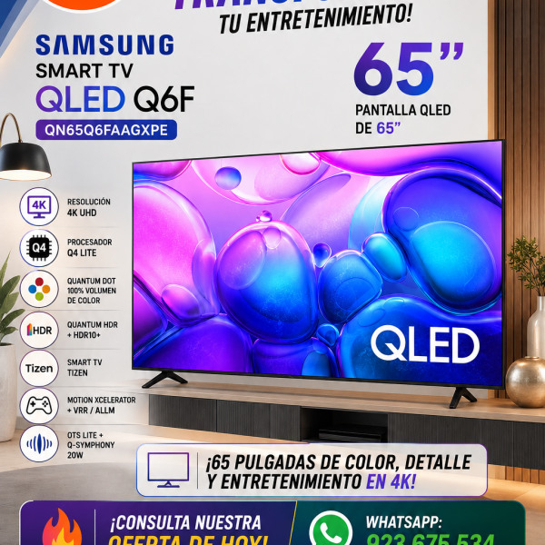 TELEVISOR SAMSUNG 65" QLED Q6F QN65Q6FAAGXPE SMART TV