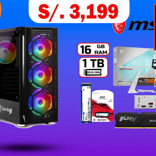 COMPUTADORA GAMING AMD RYZEN 5 8TH (SOLO TORRE)