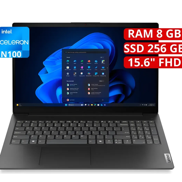 LAPTOP LENOVO N100 3.4GHZ INTEL CELERON 15.6" FHD  8GB-RAM 256GB-SSD