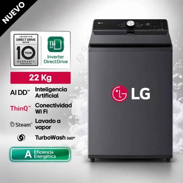 LAVADORA LG 22 KG WT22EGTXS