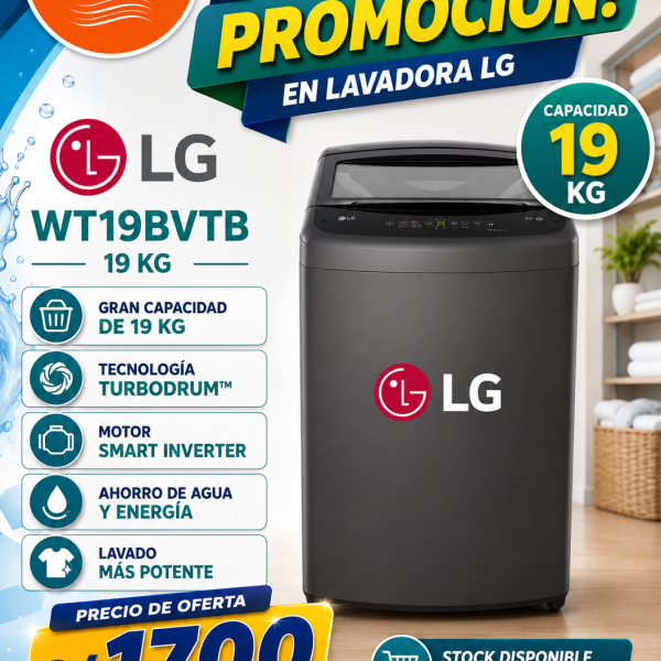 LAVADORA LG 19KG WT19OBVTB
