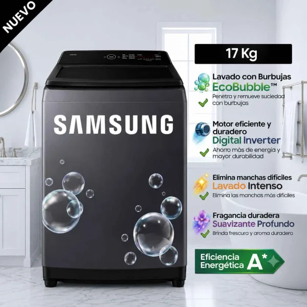 LAVADORA SAMSUNG WA40F17E7CPE 17KG
