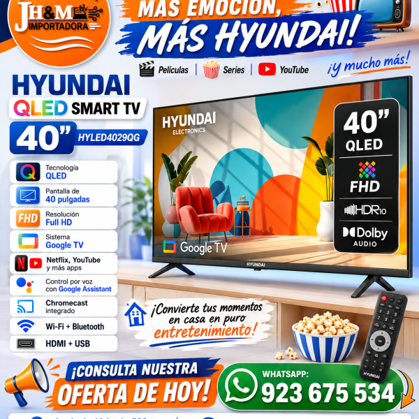TELEVISOR HYUNDAI 40 HYLED 4029QG ,FULL HD QLED