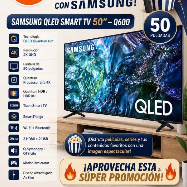 TELEVISOR SAMSUNG 50 UN50Q60DAG, QLED 4K UHD