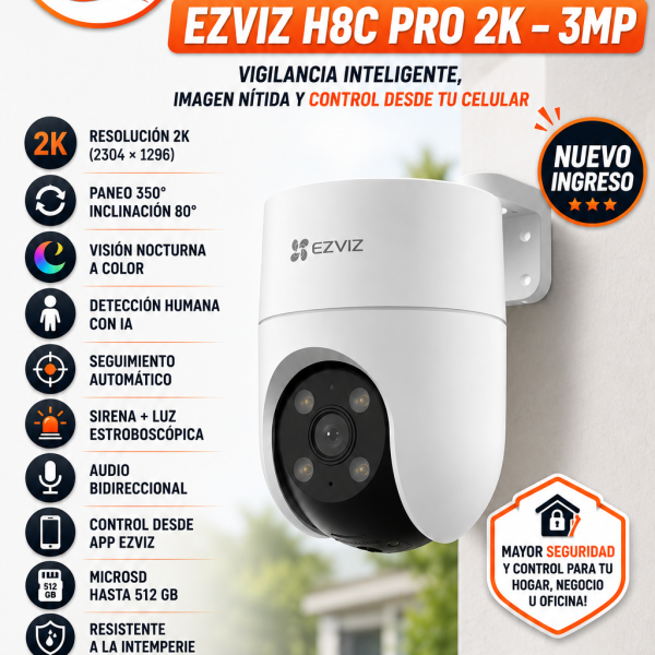 CAMARA EZVIZ H8C PRO 2K 3MP